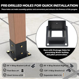 Grehitk Pergola Kit, Slanted Roof Pergola Brackets Kit, DIY Pergola Kit 3-Way 120° Corner Bracket and 40°4-Way Corner Bracket with Pergola Post Base for 4x4''Wood Beams Elevated Wood Stand Kit Grehitk