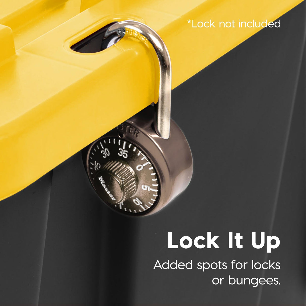 IRIS USA 27 Gallon Heavy Duty Truck Bed Toolbox Storage Tote Bins with Lids, 2 Pack - Made in USA, Tough Snap On Lockable Lid Stackable Industrial Tubs, Garage Organization Reusable Box - Black/Yellow Iris Ohyama