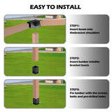 Grehitk Pergola Kit with Brackets, 15°Slanted Roof Pergola Bracket Kit, Roof Wall Mount Extension Bracket Kit 3-Way Brackets for Pergolas,Log Cabin Outdoor Pergola 4"x 4" (Actual 3.5" X 3.5") Lumber Grehitk