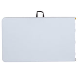 Flash Furniture Kathryn 8' Rectangular Adjustable Plastic Folding Event Table with Carrying Handle, Bi-Fold Table for Indoor/Outdoor Events, White Flash Furniture