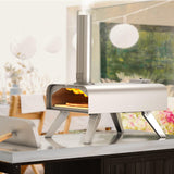 YITAHOME Wood Fired Outdoor Pizza Oven, 12" Portable Pellet Pizza Ovens with Pizza Peel & Pizza Cutter, Woodfire Pizza Maker for Outside Kitchen Cooking Stainless Steel Silver YITAHOME