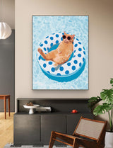 ZRIZQ Paint by Numbers for Adults Beginners,Summer Cat Adult Paint by Number Kits on Canvas,Paint by Numbers for Home Wall Art Decor 16x20 Inch（Without Frame） ZRIZQ
