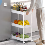 SPACELEAD 3-Tier Utility Storage Cart, Mobile Utility Cart with Lockable Caster Wheels, Rolling Carts Organizer for Bathroom Laundry Kitchen,Used as Book Art Snack lash Makeup Diaper cart, White SPACELEAD