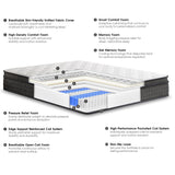 TEENO Twin Mattress, 14 Inch Gel Memory Foam Pocket Coils Springs Hybrid Mattresses, Medium Firm Twin Size Mattress in a Box, CertiPUR-US Certified, Cool & Support Comfort TEENO