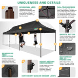 COBIZI 10x30 Pop Up Canopy Tent Heavy Duty with 8 Removable Sidewalls, Commercial Portable Tents for Parties Ez Up Canopy All-Weather Windproof & Waterproof and UPF 80+ Wedding Tent Sun Shelter COBIZI