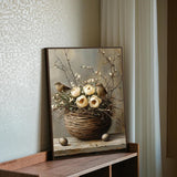 MBNTJHT Bird Paint by Numbers Kit for Adults,Birds Flowers Paint by Number Kits for Adults Beginners,Unframed Flower Basket Digital Oil Painting Crafts for Wall Decor Gifts 16X20 Inch. MBNTJHT