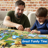 Jumbo Floor Puzzle for Kids, Large Jigsaw Puzzles 35 Piece for Kids Ages 3-5,Preschool Learning & Education Toys, Gifts for 4-8 Year Old Boys and Girls (Grassland Animal) paperstory