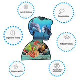 LELEMON 100 Pieces Underwater World Jigsaw Puzzles for Kids Ages 4-8 4-6 5-8 8-10 Year Old Ocean Dolphins Fishes Jigsaw Puzzle for Children Learning Educational Puzzles Toys for Boys Girls LELEMON