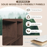 AKFJOSGE Expandable 3-in-1 Convertible Bookcase with Adjustable Width, Corner & Straight Shelf Design, 4-Tier Modern Storage Organizer, Space-Saving Wooden Bookshelf for Living Room, Bedroom AKFJOSGE