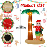 Liliful 8 Ft Tall Christmas Santa Inflatable Outdoor Decorations Hula Santa Claus on Beach Palm Tree Outdoor Xmas Blow Up Yard Decoration with LED Lights for Christmas Party Outdoor Garden Lawn Patio Liliful