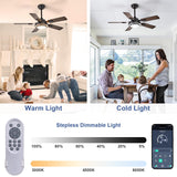 Depuley 42-Inch Ceiling Fan with Light: Walnut Ceiling Fans with 5 Blades Dual Finish Reversible - Farmhouse Ceiling Fan with Remote Control for Living Room Outdoor Patios Depuley