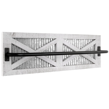 Autumn Alley Farmhouse Rustic Towel Rack Holder - Wood Towel Rack - Farmhouse Towel Holder for Rustic Bathroom and Farmhouse Kitchen Style Décor - 24" Wall Mounted, Rustic White Autumn Alley