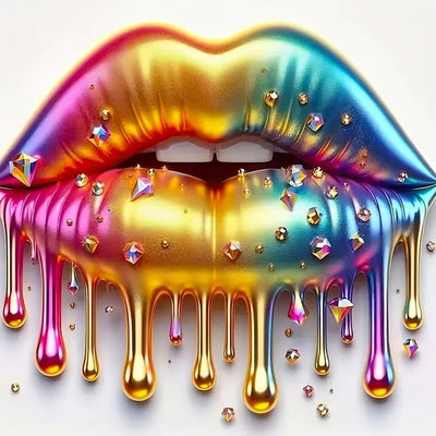 BYGFHLYW 5D Diamond Painting Kits for Adults, Lips Diamond Art Kits for Adults Beginner, DIY Full Drill Diamond Dot Simple Gem Painting for Home Wall Decor 12x12inch