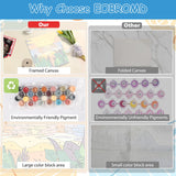 EOBROMD 4 Pack Framed Paint by Numbers Kits for Kids Ages 4-8-12 Landscape, Beach DIY Acrylic Paint by Number on Stretched Canvas, Painting Kits Adults Oil Numbers for Home Decor(8X8inch) EOBROMD