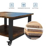 Natwind 2 Tier Laser Printer Stand,19.7''x19.7''x12.6'' Large Printer Table Copier Stand Under Desk,Heavy Duty Rolling Cart with Paper Storage Shelf,Printer Holder on Wheels for Home Office (Retro) Natwind