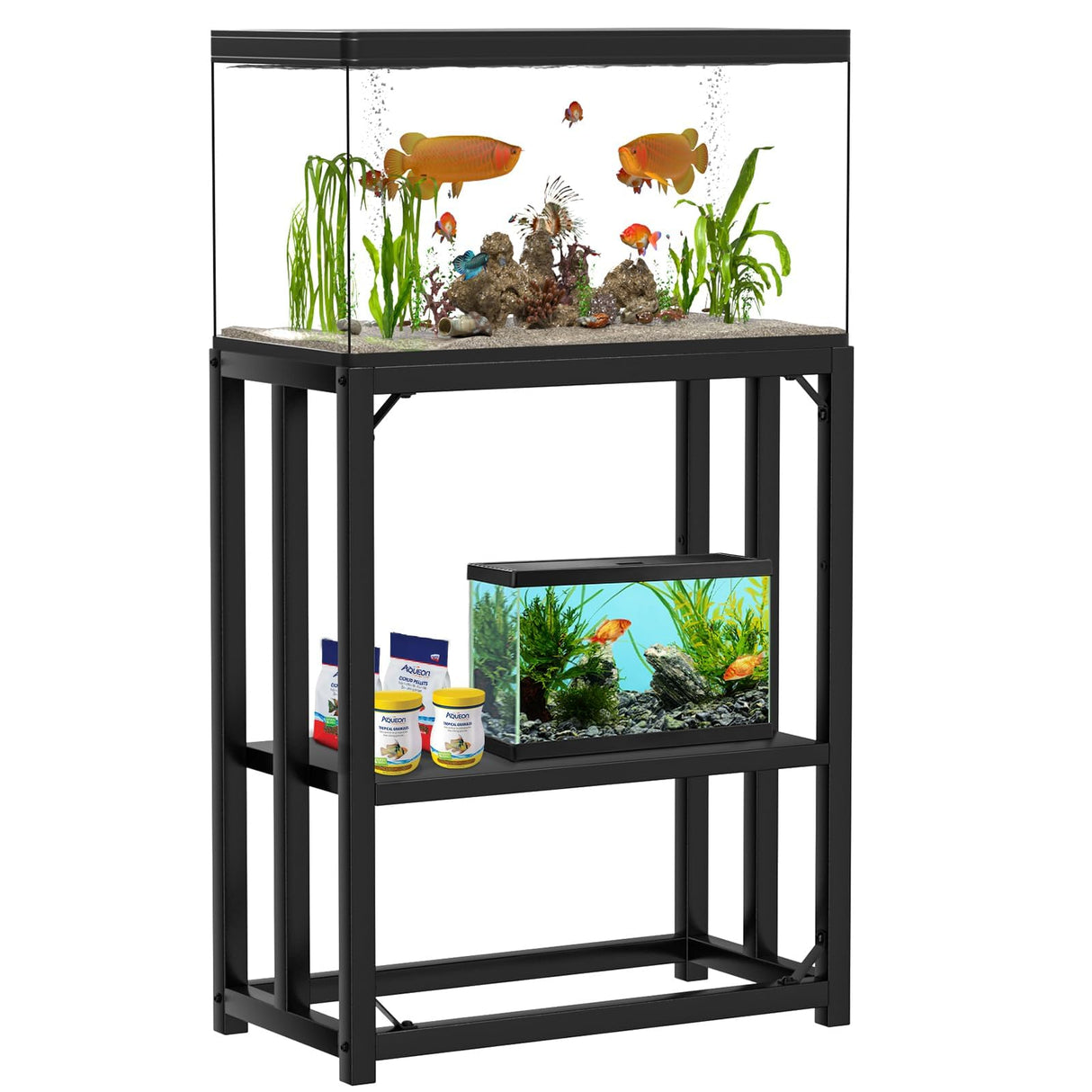 ZSLTLDU 20 Gallon Fish Tank Stand, 20 Gallon Aquarium Stand, 24.8" L x 13" W Reptile Tank Stand, Metal Adjustable Tank Stand for Home Office, 660LBS Capacity ZSLTLDU