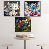 VeGuude RYMILIE Diamond Painting Kits for Adults - 6 Pack Little Dragon DIY 5D Diamond Art Kits Full Drill Diamond Dots Paintings with Diamonds Gem Art and Crafts Home Decor 12x12inch VeGuude