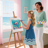 lamplig 4 Pack Paint by Numbers Kit for Kids Ages 8-12, Easy Paint by Number Kit Canvas for Kids, Sea Ocean Painting by Numbers for Adult Beginners, Small Paint by Numbers for Boys Girls Birthday Gift lamplig