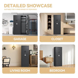 10-15 Gun Safe for Home, Large Capacity Rifle and Pistol Security Cabinet Quick Access Digital Keypad Lock, Backup Keys, Adjustable Shelves, Heavy Duty Steel Construction for Secure Firearms Storage KAER