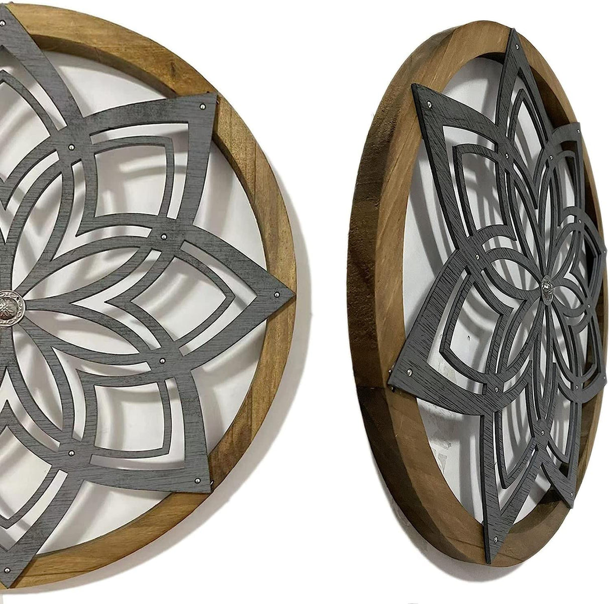 Colyltoy 3 Pieces Farmhouse Wall Decor, Rustic Wood Round Wall Art, Hanging Decoration for Living Room Bathroom Bedroom Home Indoor Outdoor Office,15.8inch Colyltoy