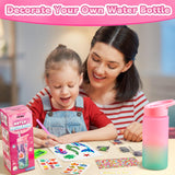 HIETIRA Decorate Your Own Water Bottle Kits for Girls - 4 5 6 7 8 Year Old Girl Gifts 4 5 6 7 8 9 Year Old Girl Birthday Gifts DIY Arts and Crafts for Kids Ages 6-8 Girls Mermaid Toys HIETIRA