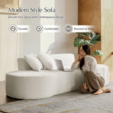 HULALA HOME 94.5" Curved Boneless Couch with Two Pillows, Oversized 3 Seater Compressed Foam Sofa with Deep Seat, Modern Cloud Couch for Living Room, No Assembly Required, Ivory HULALA HOME