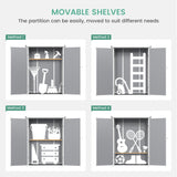 UDPATIO 38 Cu.ft Outdoor Resin Storage Shed, Vertical Tool Shed with Shelving Brackets for Patio Pool Lawn Garden, Grey UDPATIO