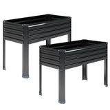 DIIYIV Galvanized Raised Garden Bed with Legs,2PCS 48×18×30in Elevated Planter Box for Backyard,Garden, Patio, Balcony, 300lb Capacity,Planters for Outdoor Plants,Black DIIYIV