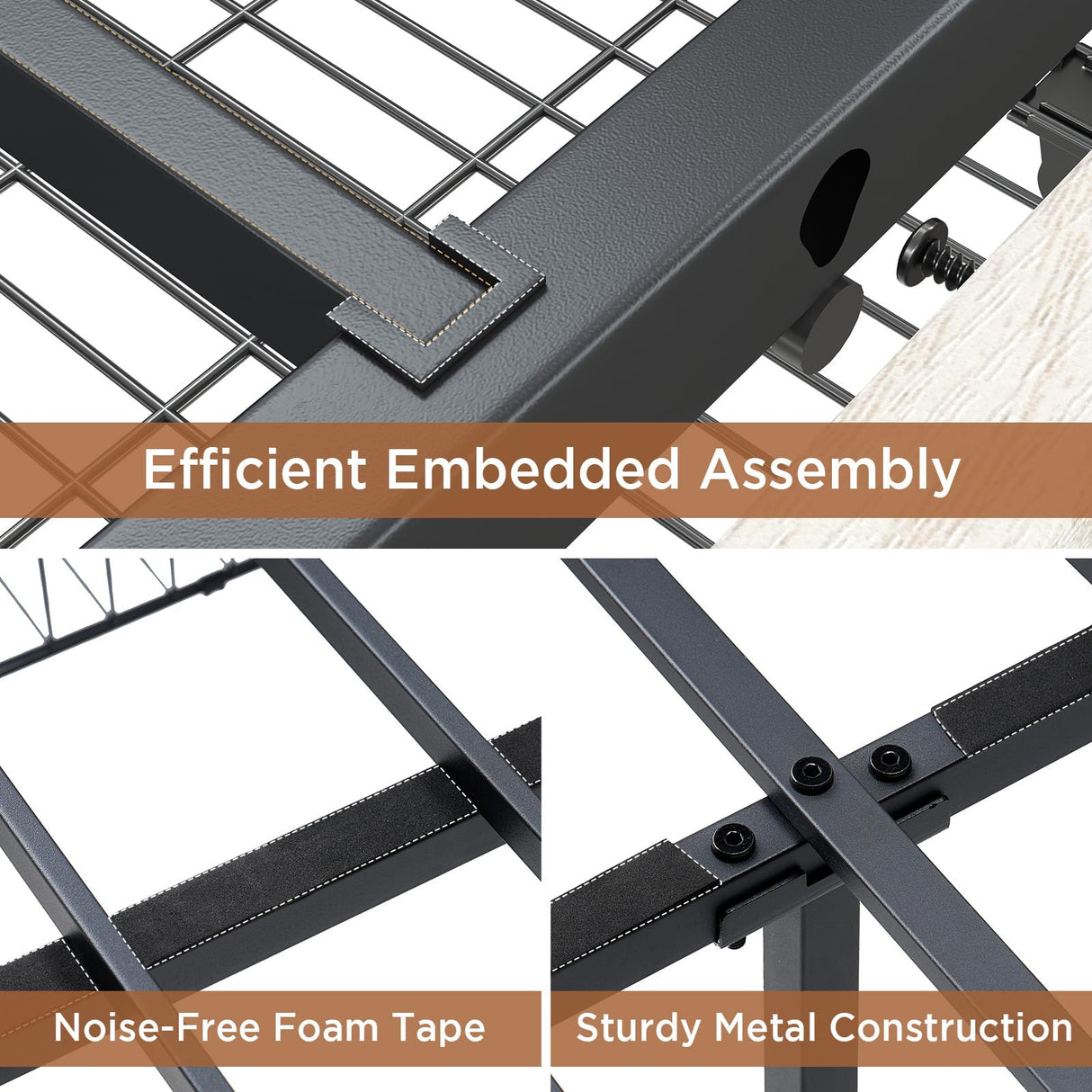 LUXOAK 48.8" H Queen Size Bed Frame with 4 Storage Drawers, Farmhouse Platform Bed with Barn Door Headboard, Rustic Wood Grain, No Box Spring Needed, Rustic White LUXOAK