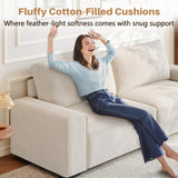 Vesgantti 87'' Chenille Couch for Living Room, 3 Seater Comfy Sofa with Wide Armrest, Thick Spring Cushions, Removable Cover, Modern Cloud Couch for Apartment, Office, Small Space, Chenille Beige Vesgantti