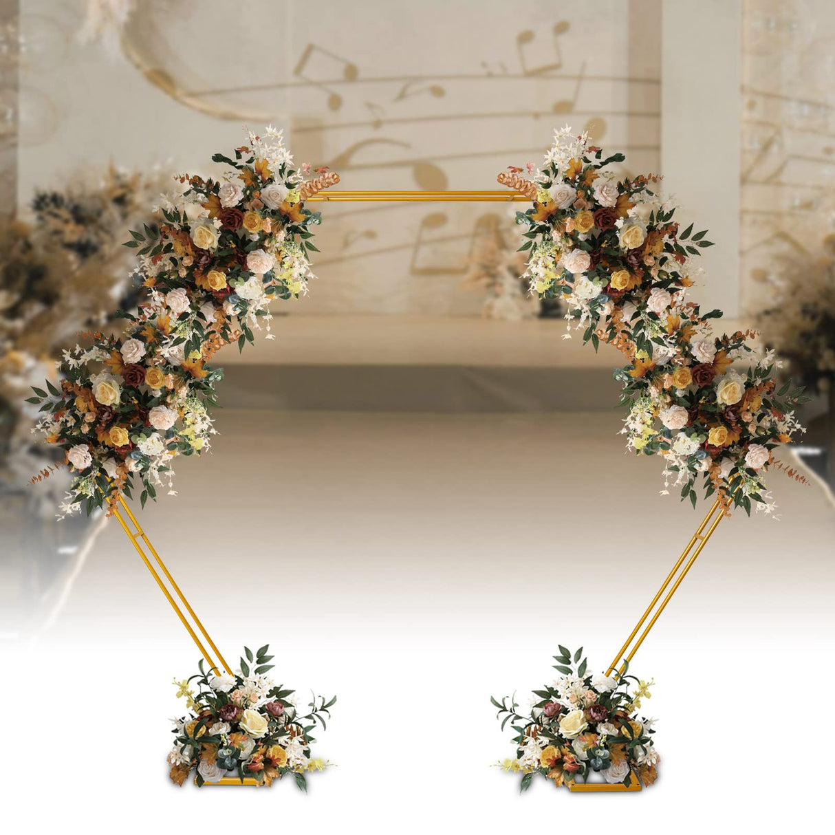 8.2FT Wedding Arch,Hexagon Backdrop Stand for for Ceremony,Iron Arch Wedding Arbor, Backdrop Stand Metal Arch Stand for Party,Wedding Backdrop Stand for Wedding Birthday Party Gdrasuya10