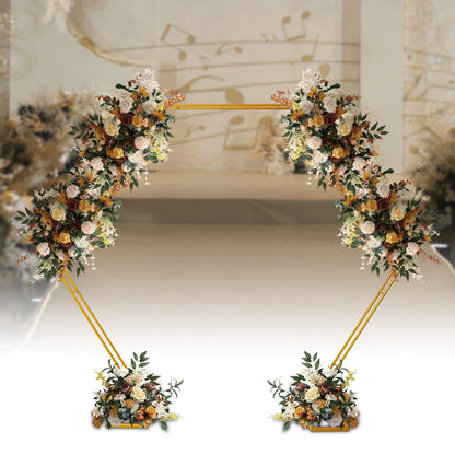 8.2FT Wedding Arch,Hexagon Backdrop Stand for for Ceremony,Iron Arch Wedding Arbor, Backdrop Stand Metal Arch Stand for Party,Wedding Backdrop Stand for Wedding Birthday Party - WoodArtSupply