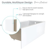 Swiss Madison Well Made Forever Voltaire 48"x32" Acrylic White, Alcove, Left Hand Drain, Apron Bathtub Swiss Madison