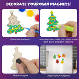 BenBen 30pcs DIY Wooden Magnets, Glow in The Dark Wood Crafts Kit for Kids, Arts & Crafts Supplies Painting Kit for Girls Boys Ages 4-8 8-12, Birthday Easter Gifts Toys BenBen