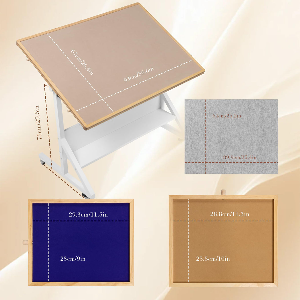 Tektalk Jigsaw Puzzle Table with Angle & Height Adjustment, Puzzle Easel with Cover & 5 Sorting Drawers, Tilting Board with Legs, Enclosed with 4 Roller Wheels, for Up to 1500 Pieces Tektalk