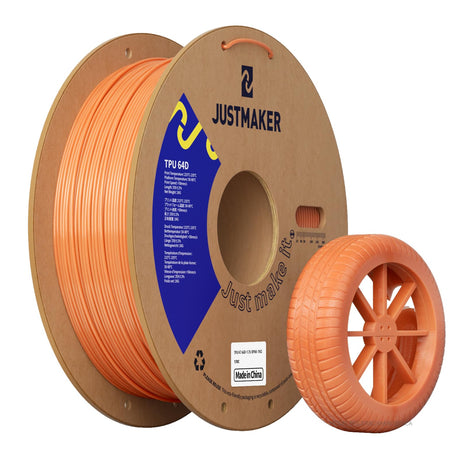 JUSTMAKER TPU 64D 3D Printer Filament, Flexible Materials with Superior Performance, Upgrade Cardboard Spool, 1kg, Dimensional Accuracy +/-0.05mm, 1.75mm, Shy Pink JUSTMAKER