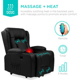 Best Choice Products PU Leather Electric Power Lift Chair, Recliner Massage Chair, Adjustable Furniture for Back, Legs w/ 3 Positions, USB Port, Heat, Cupholders, Easy-to-Reach Side Button - Black Best Choice Products