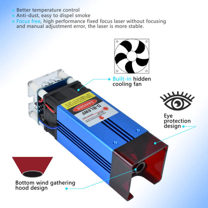 Laser Engraver Module, 60W Laser Engraving Cutting Module, 6W Optical Power - WoodArtSupply