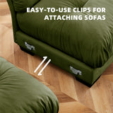 SoarTalent 93.7" Modern Oversized Modular Sectional Sofa 2-Seater Loveseat L-Shaped Cloud Couch with Ottoman,Pillows and Overthick Cushion for Living Room,Home Theater,Apartment,Velvet,Olive Green SoarTalent