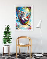SAIMIUBO Diamond Art Kits for Adults,Cat Full Drill Diamond Painting for Beginners,Round 5D DIY Diamond Dots Paintings,Diamond Art Painting Home Wall Decor 12x16 inch SAIMIUBO