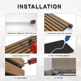 NeatiEase Wood Slat Wall Panels, 4-Piece 96" x 12.6", Soundproof & Noise Cancelling, Acoustic Wall Panels (Black) NeatiEase