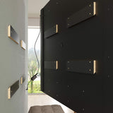 Modern Freestanding Floating Entertainment Center Floating TV Stand Wall Mounted TV Wall Panel for 70 inch TVs Home Theater with LED Strip Pull - Out Drawers and Overhead Shelf Black Naomi Home