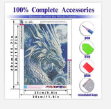 Dragon Diamond Painting Kits for Adults,5D DIY Moon Diamond Art Crystal Diamond Paintings Full Round Drill, Paintings with Diamonds Gem Art for Home Wall Decor 12x16 Inch Mrnsiet