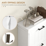 HOMCOM Shoe Storage Cabinet with 3 Flip Drawers, Freestanding Narrow Shoe Cabinet with Adjustable Shelves, Slim Hidden Rack Organizer for Entryway, Hallway, White HOMCOM