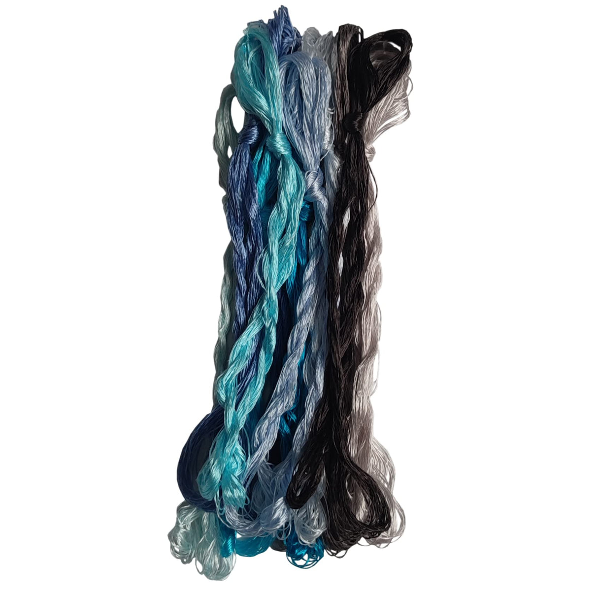 levylisa 12 Skeins Mulberry Silk Floss Embroidery Thread Floss-Cross Stitch Threads China Silk Woven Jewelry Threads DIY Sewing Kits (Blue Gradient) levylisa