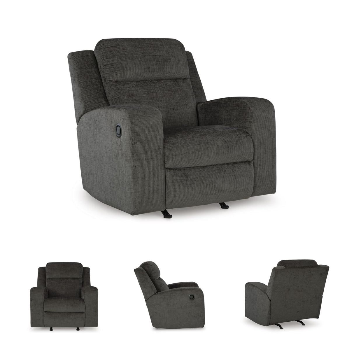 Signature Design by Ashley Kanlow Casual Manual Rocker Recliner with Track Arms, Gray Signature Design by Ashley