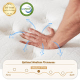 SNFPNE 10 Inch Queen Size Hybrid Mattress with Gel Memory Foam and Individual Pocketed Coils for Motion Isolation & Edge Support, Medium Firmness for Pressure Relief, CertiPUR-US Certified,in a Box SNFPNE