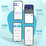 lopevi Label Maker - Portable Thermal Label Printer, Bluetooth Label Maker Machine Mini Sticker Printer with 2 Rolls Paper, Mini Sticker Printer with Multiple Templates for Phone lopevi