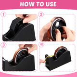Kosiz 20 Pcs Heat Tape Dispenser Set 2 Heat Resistant Gloves with Silicone Bumps 6 Multi Size Heat Tape for Sublimation Mini Cutter Pen Set Nonskid Weighted Base Tape Holder for Heat Press (Black) Kosiz