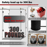 Overhead Garage Storage Lift Hoist, Heavy-duty Ceiling Mounted Garage Storage Lift System for Organization - Supports 8-16ft Ceilings, 300lbs Weight, Easy Installation & Operation (Deck Not Includ) DNShorix